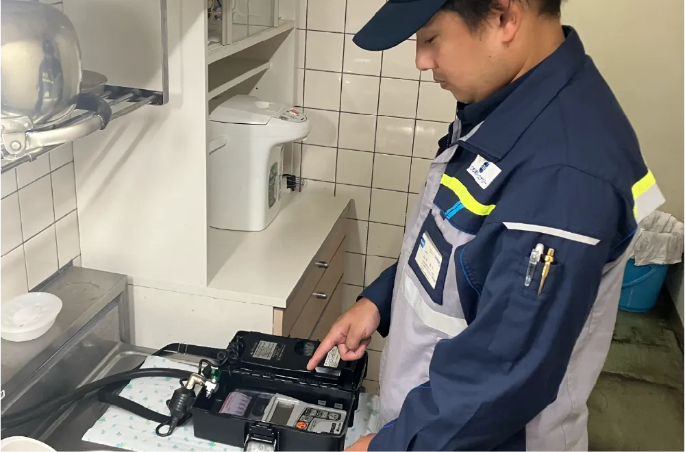 修繕後のガス漏れ検査