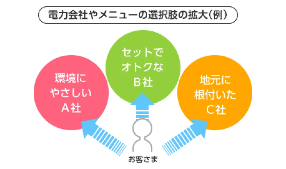 電力会社やメニューの選択肢が拡大