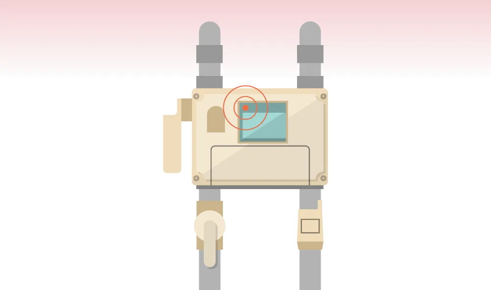 スマートガスメーターのランプ位置