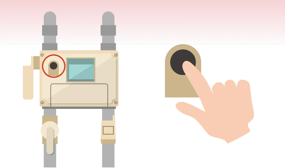 スマートガスメーターのボタン位置